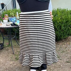 White House Black Market Striped A-Line Skirt